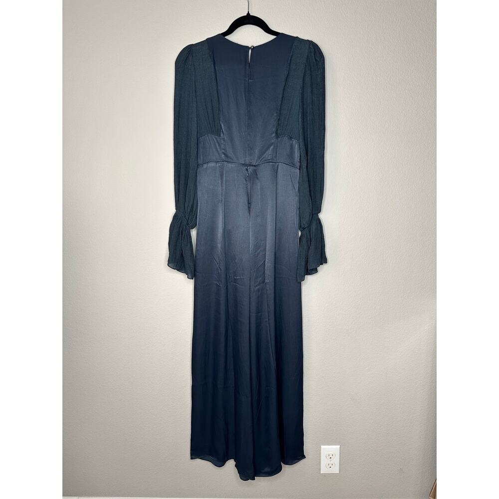 FREE PEOPLE “Not Your Baby” Satin Wide Leg Deep V High Waist Jumpsuit Size 0/XS - Picture 6 of 15